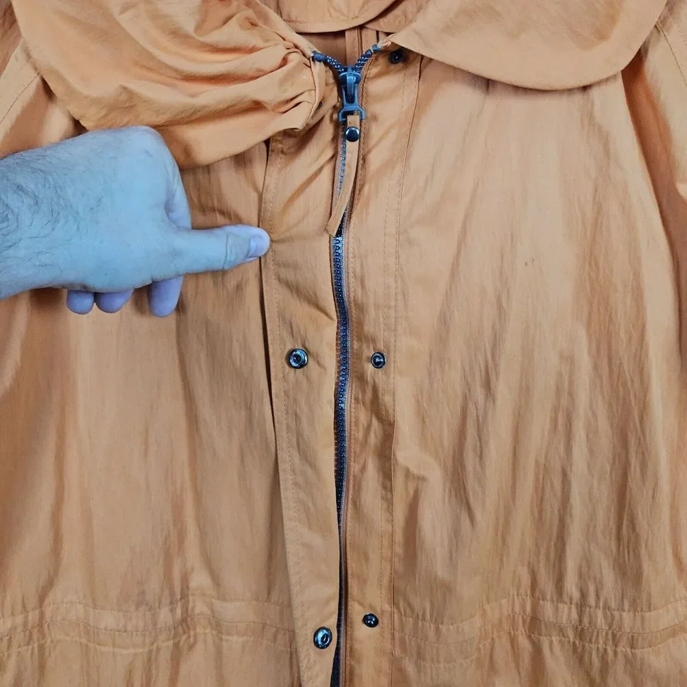 Chico's Women Full Zip Windbreaker Jacket Size 2‎ (M) Pumpkin Orange SLIGHT WEAR